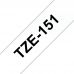 UKRMARK B-T151P, Ламінована, 24мм х 8м, чорним на прозорому, сумісна з BROTHER TZe-151, стрічка для принтерів етикеток (TZe151)