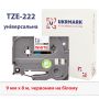 UKRMARK B-T222P, Ламінована, 9мм х 8м, червоним на білому, стрічка для принтерів етикеток сумісна з BROTHER TZe-222 (TZe222)