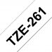 UKRMARK B-T261P, Ламинированная, 36мм х 8м, черным на белом, совместима с BROTHER TZe-261, лента для принтеров этикеток (TZe261)