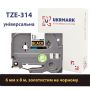 UKRMARK B-T314P, Ламинированная, 6мм х 8м, золотистым на черном, лента для принтеров этикеток совместима с BROTHER TZe-314 (TZe314)