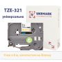 UKRMARK B-T321P, Ламінована, 9мм х 8м, золотистим на білому, сумісна з BROTHER TZe-321, стрічка для принтерів етикеток (TZe321)