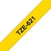 UKRMARK B-T621P, Ламінована, 9мм х 8м, чорним на жовтому, сумісна з BROTHER TZe-621, стрічка для принтера етикеток (TZe621)