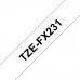 UKRMARK B-Fx-T231P, Гибкая, 12мм х 8м, черным на белом, совместима с BROTHER TZe-FX231. Лента для принтеров этикеток (TZeFX231)