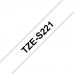 UKRMARK B-S-T221P, Надклейка, 9мм х 8м, чорним на білому, сумісна з BROTHER TZe-S221, стрічка з посиленою адгезією (TZeS221)