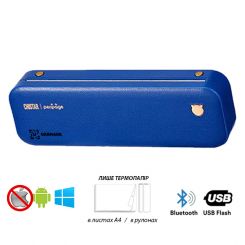 Портативный аккумуляторный термопринтер UKRMARK A40BL для печати на термобумаге А4, беспроводной, Bluetooth (для Android) / USB (для PC),синий