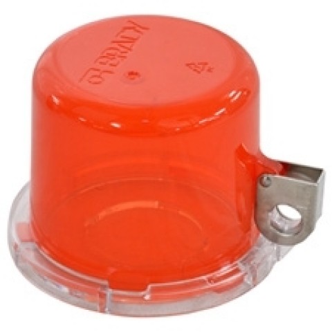 Блокиратор пусковой/аварийной кнопки большой (до 30 мм), красный, 55мм х 73мм х 9мм. (в комплекте три наклейки: прозрачная, желтая, красная)
