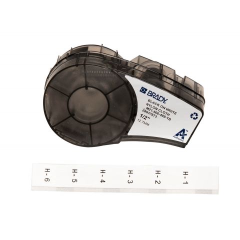 Лента для принтера этикеток BRADY M21-500-499-TB, Этикетки для терминальных блоков. Размеры ленты: 12,7 mm х 4,87 m, нейлон, цвет: черным на белом