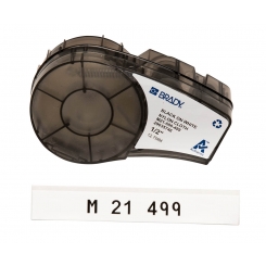 Лента для принтера этикеток BRADY M21-500-499. Маркировка - общая, кабеля, компонентов. Лента: 12,7 мм х 4,87 м. Маркировка: черным на белом