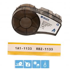 Лента для принтера этикеток BRADY M21-1500-427. Самоламинирующиеся этикетки (маркировка кабеля), для провода Ø 4.0 - 8.1 мм. Цвет: черный на белом