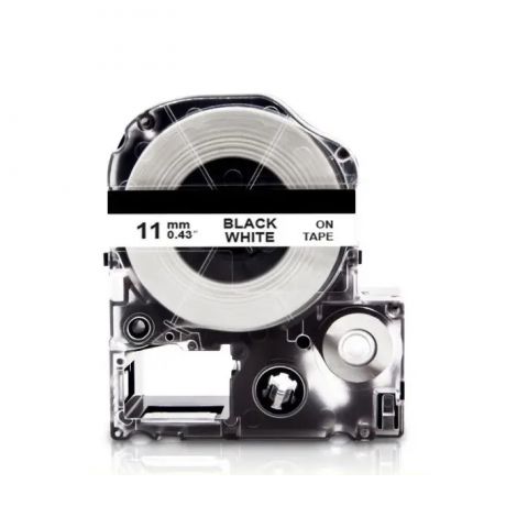 Термоусадочная трубка для принтеров этикеток Ukrmark LK6WBA11-BK/WT, совместима с Epson LK6WBA11. Размеры ленты: 18мм х 2,5м. Для диаметра 5,6-10,9мм. Цвет: черный на белом