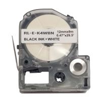 Лента для принтера этикеток Ukrmark E-K4WBN-BK/WT, совместима с Epson LK-4WBN. Размеры ленты: 12 мм х 9 м. Цвет: черный на белом (LK4WBN)
