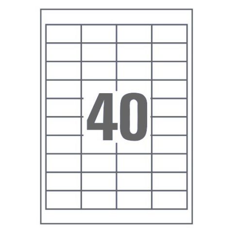 Этикетка A4 - 40 штук на листе 50мм х 26мм, 100 листов (RL-A4-40-W1)